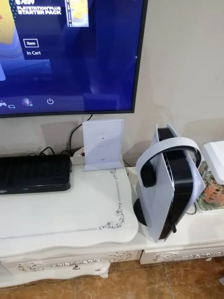 Starlink router set up beside the TV