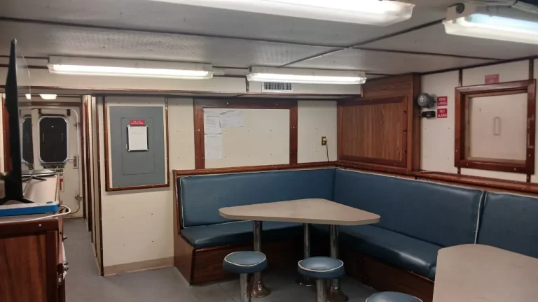 Mess room on the barge, covered by the new Wi-Fi
