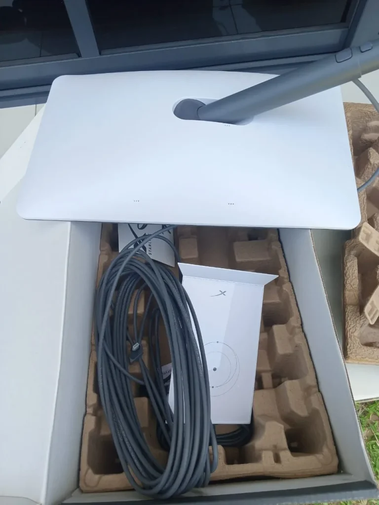 Starlink kit unboxed before installation