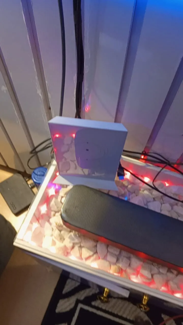 Starlink router set up indoors